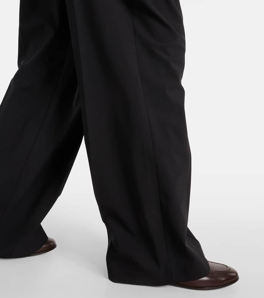 Wool-blend wide-leg pants