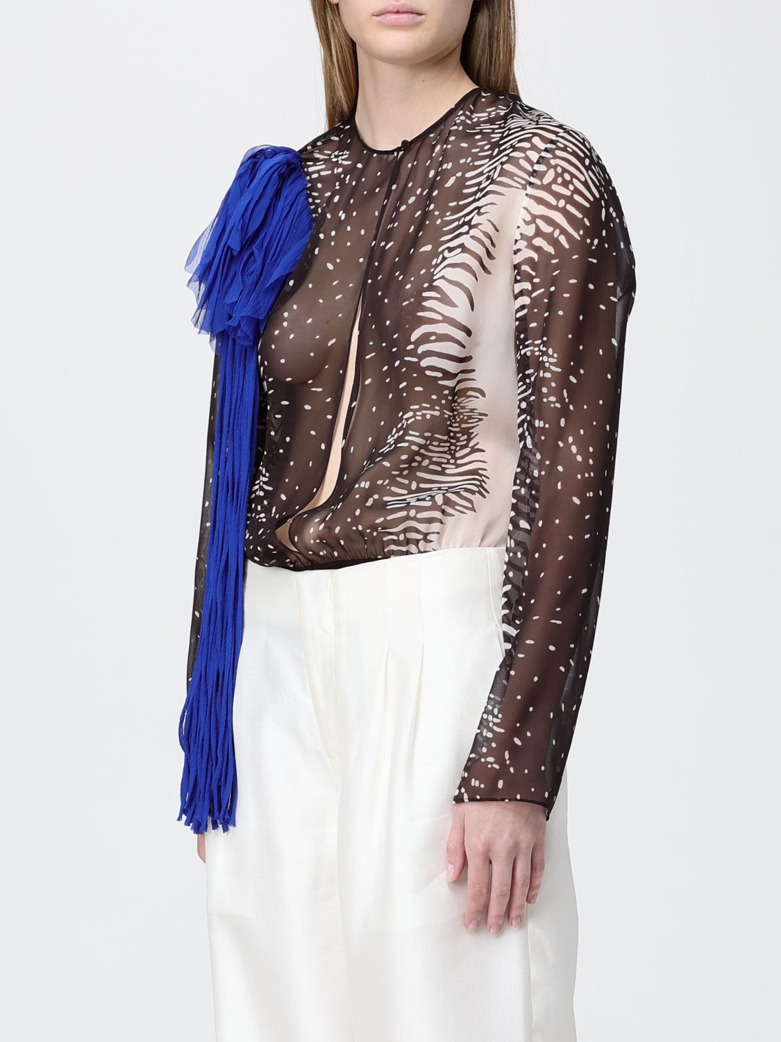 Top Woman color Gnawed Blue