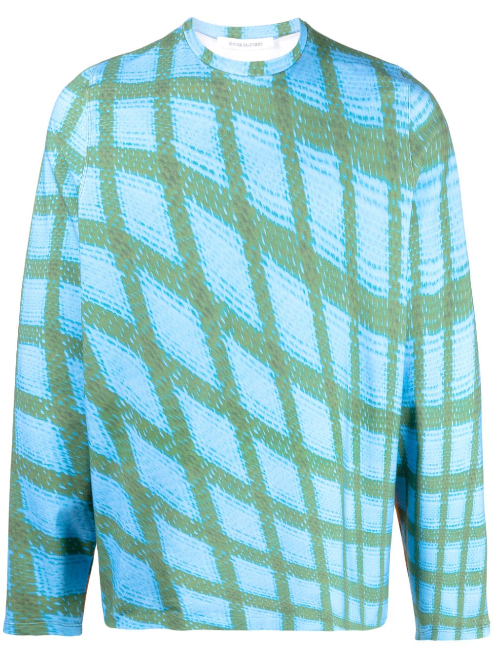 Abstract-print cotton T-Shirt - Blue