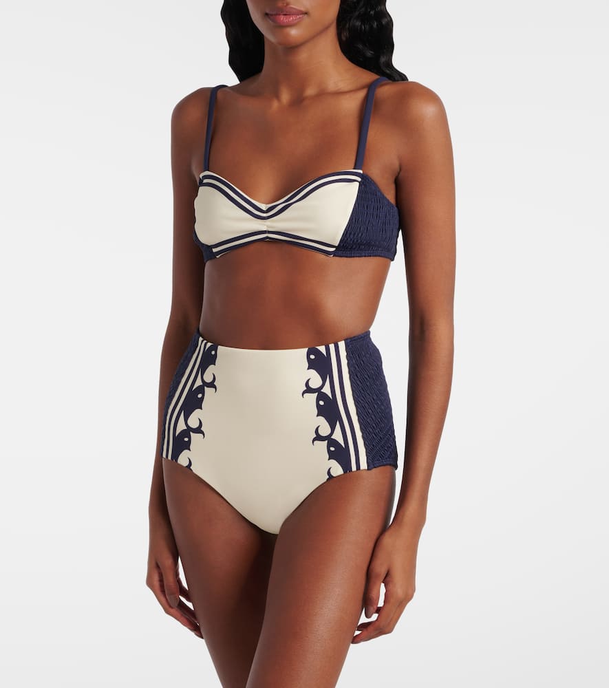 Alémais Marine smocked bikini top