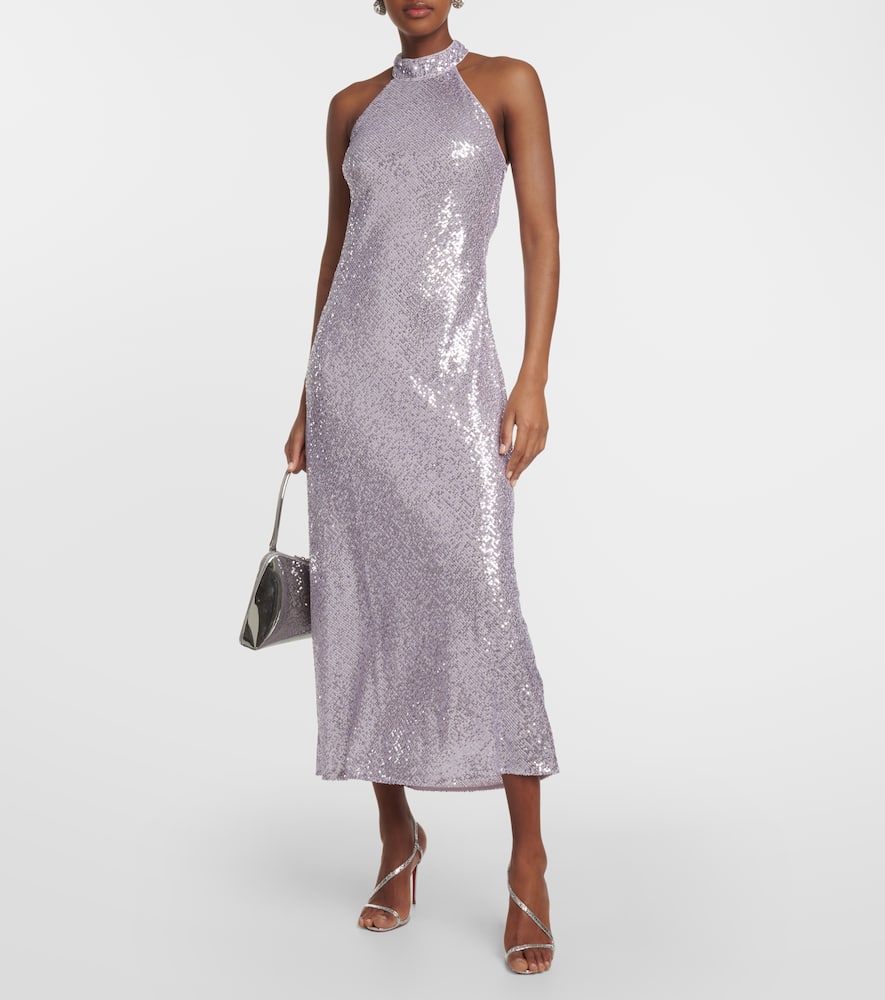 Rixo Zuri sequined halterneck maxi dress