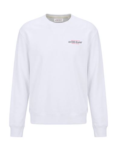 Jeans Man Sweatshirt White Size XL Cotton, Polyester