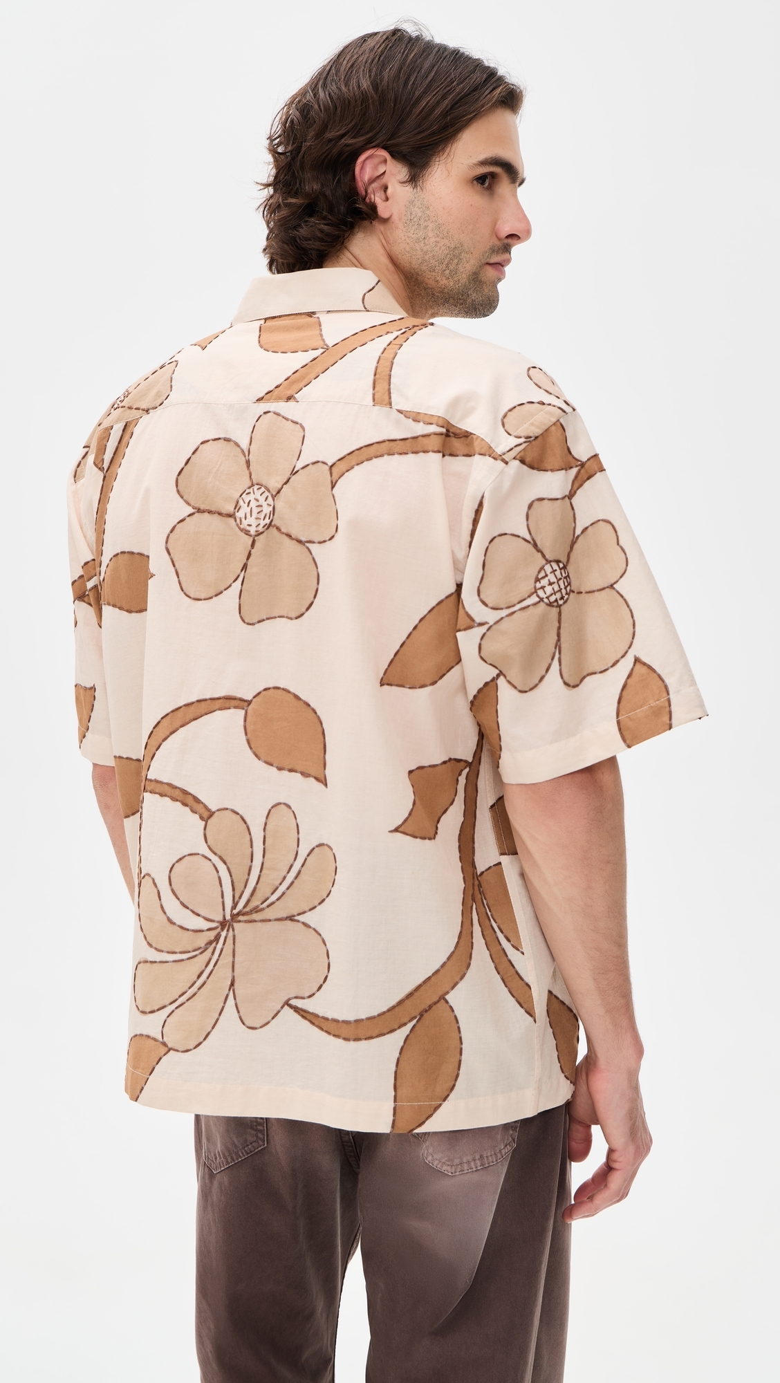 Rohit Hand Embroidered Shirt Tan