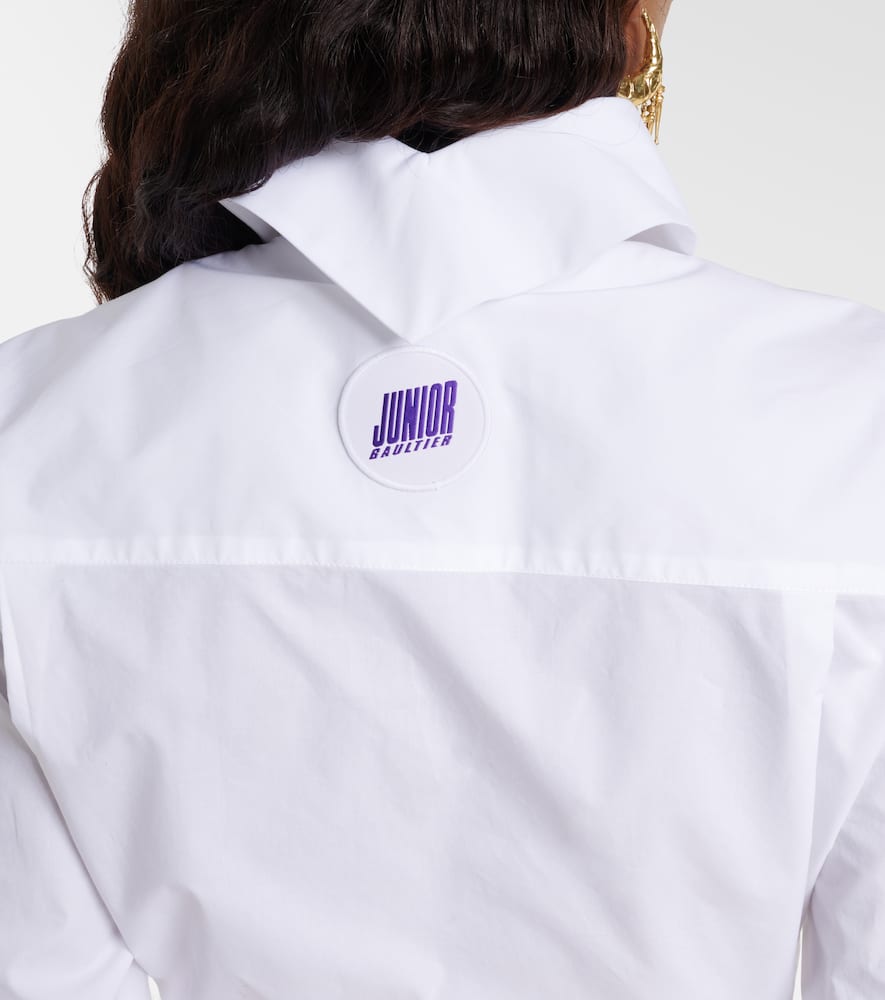Cropped cotton poplin shirt