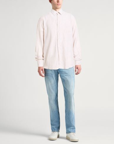 Man Shirt Beige Size 17 Linen