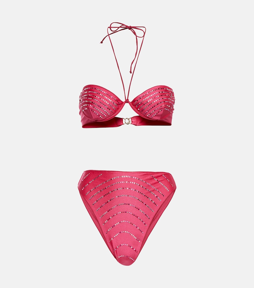 Gem embellished bikini set