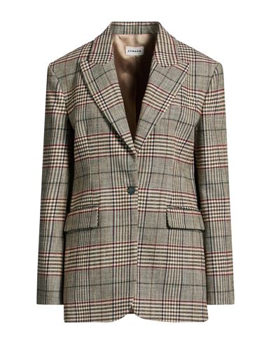 P. a.r. o.s. h. Woman Blazer Sage green Size L Cotton, Wool, Polyamide