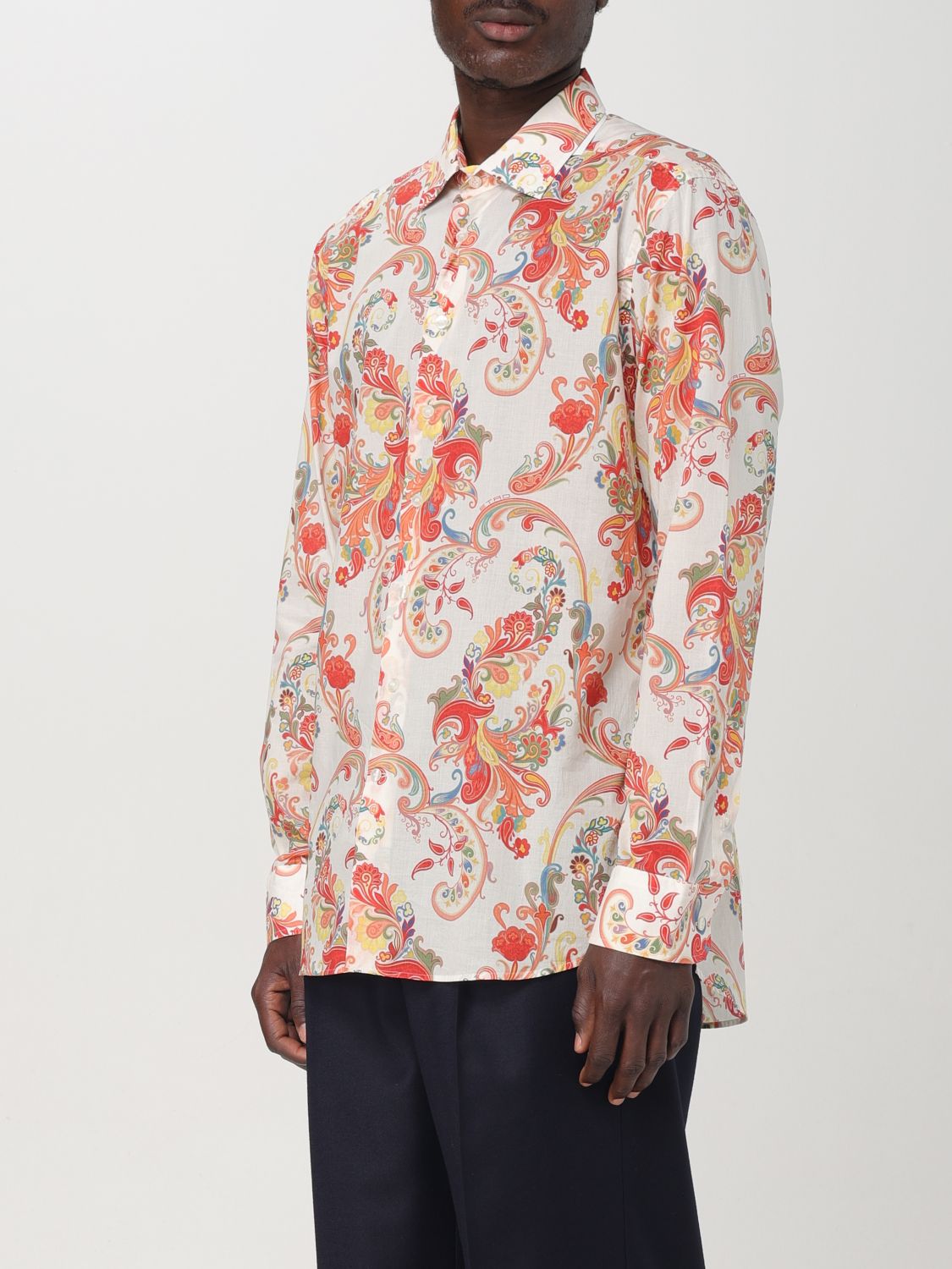 Paisley-print cotton shirt - Blue
