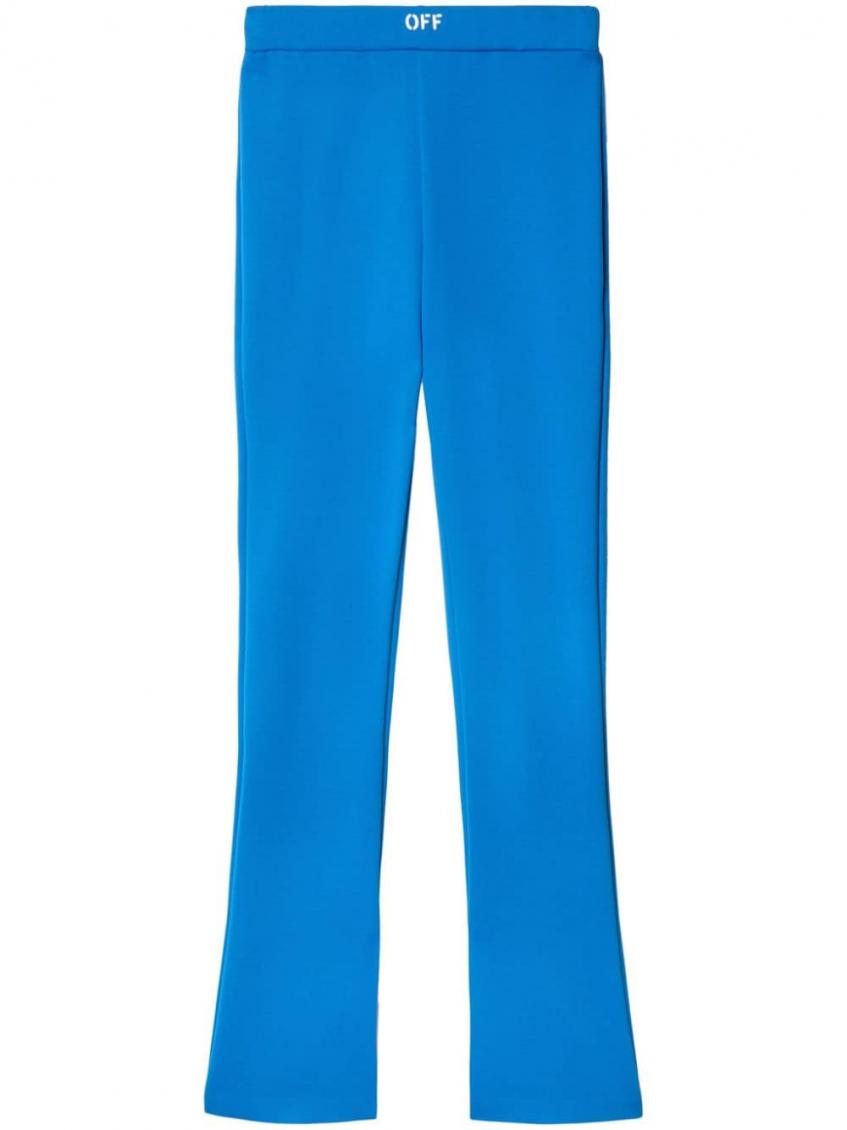 Logo-waistband flared leggings - Blue
