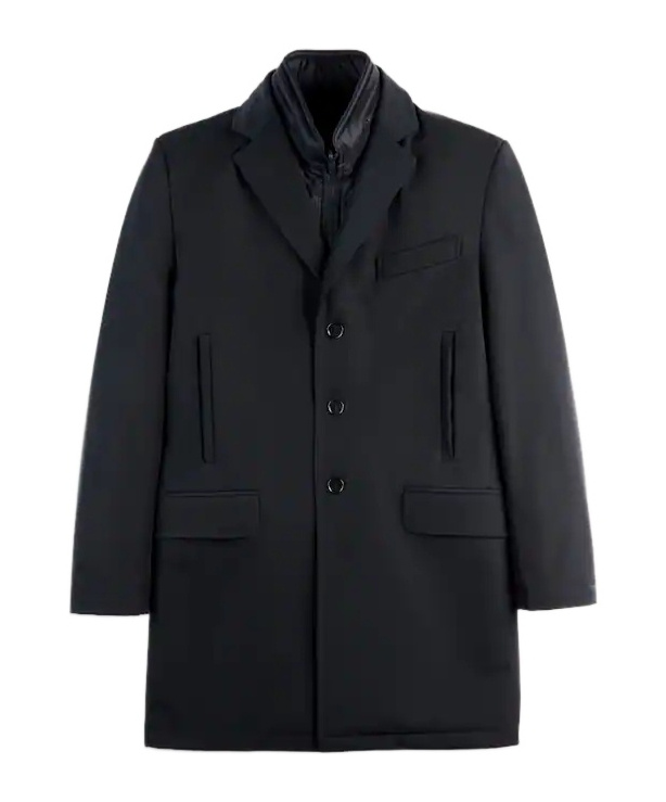 Detachable-gilet single-breasted coat
