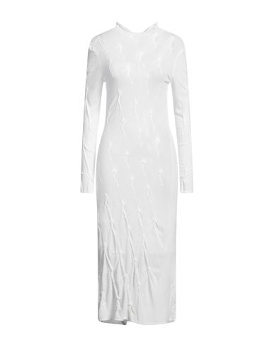 Christina Seewald Woman Midi dress White Size L Viscose, Elastane, Polyamide