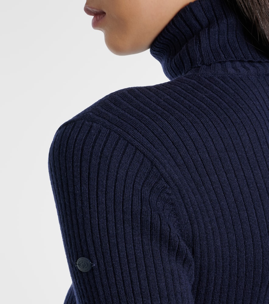 Mira ribbed-knit turtleneck ski top