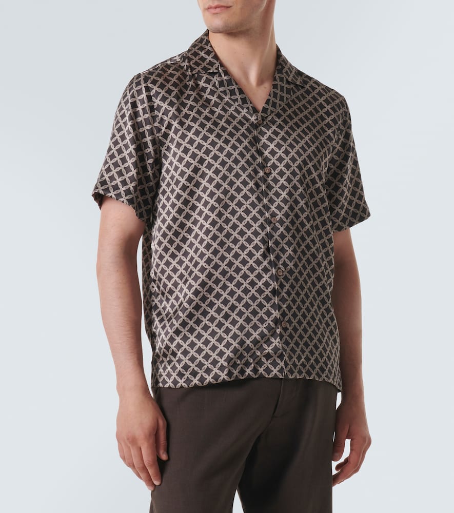 Roberto printed silk bowling shirt