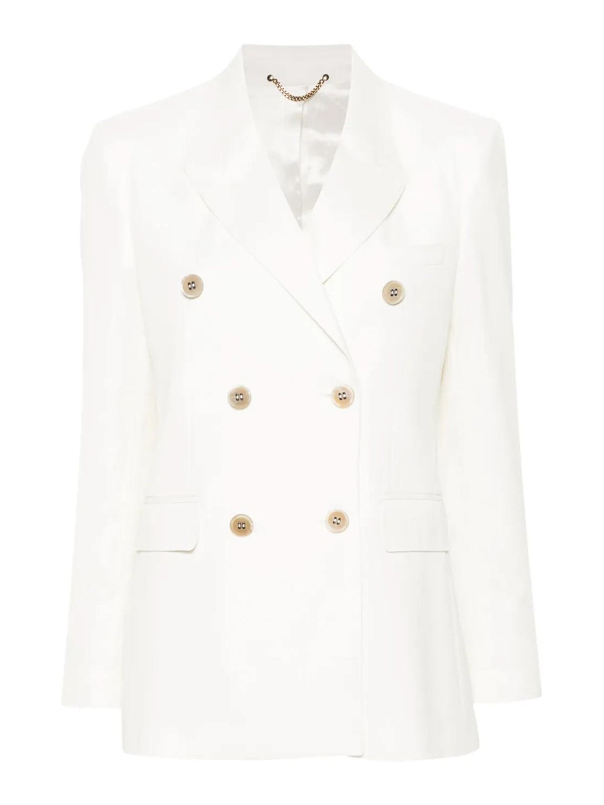 White double-breasted blazer