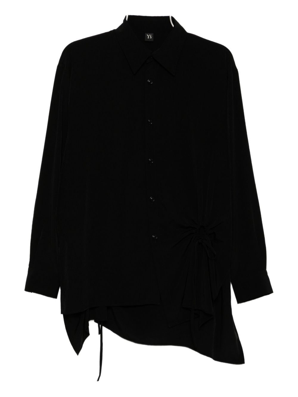 Circle gathered blouse - Black