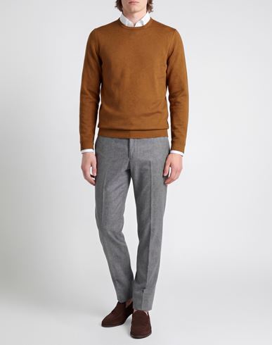 Man Sweater Camel Size 40 Virgin Wool