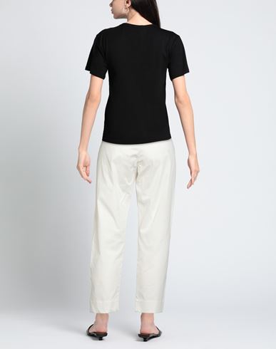 Woman Pants Off white Size S Cotton, Elastane