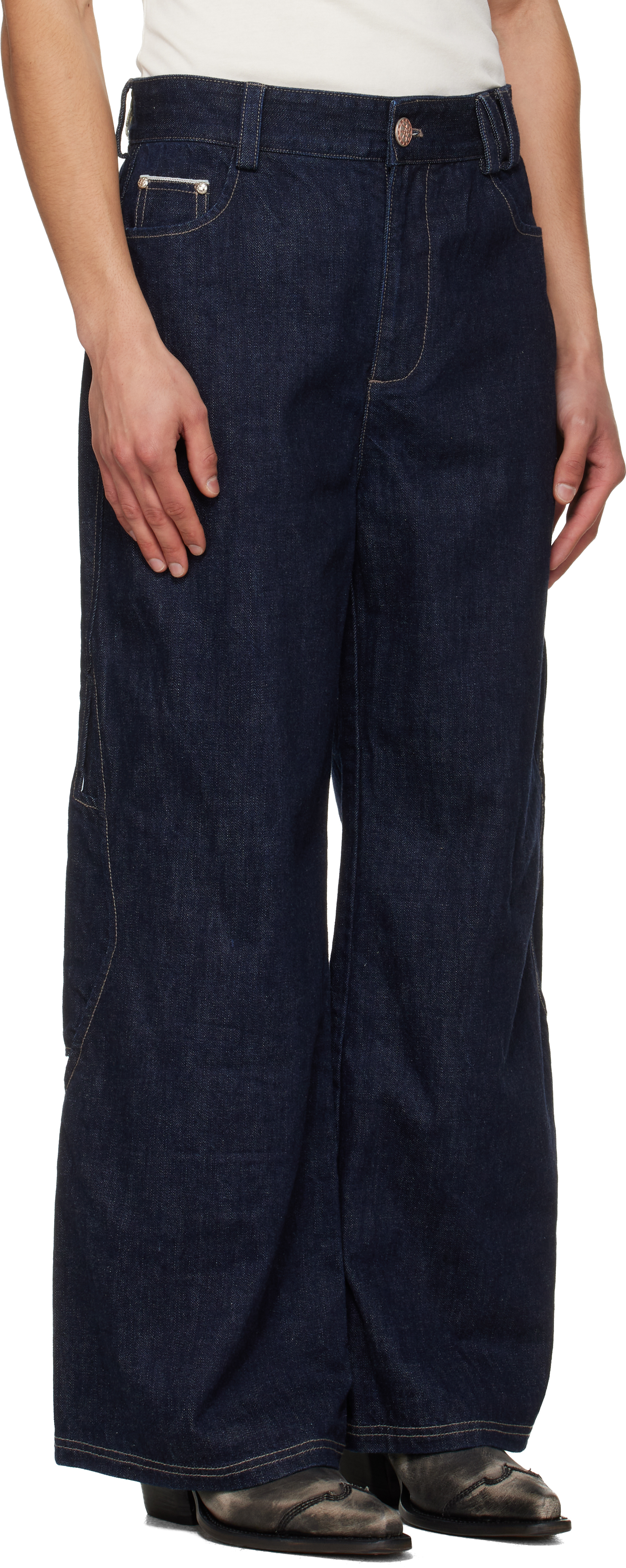 Navy Arrows Pocket Selvedge Jeans