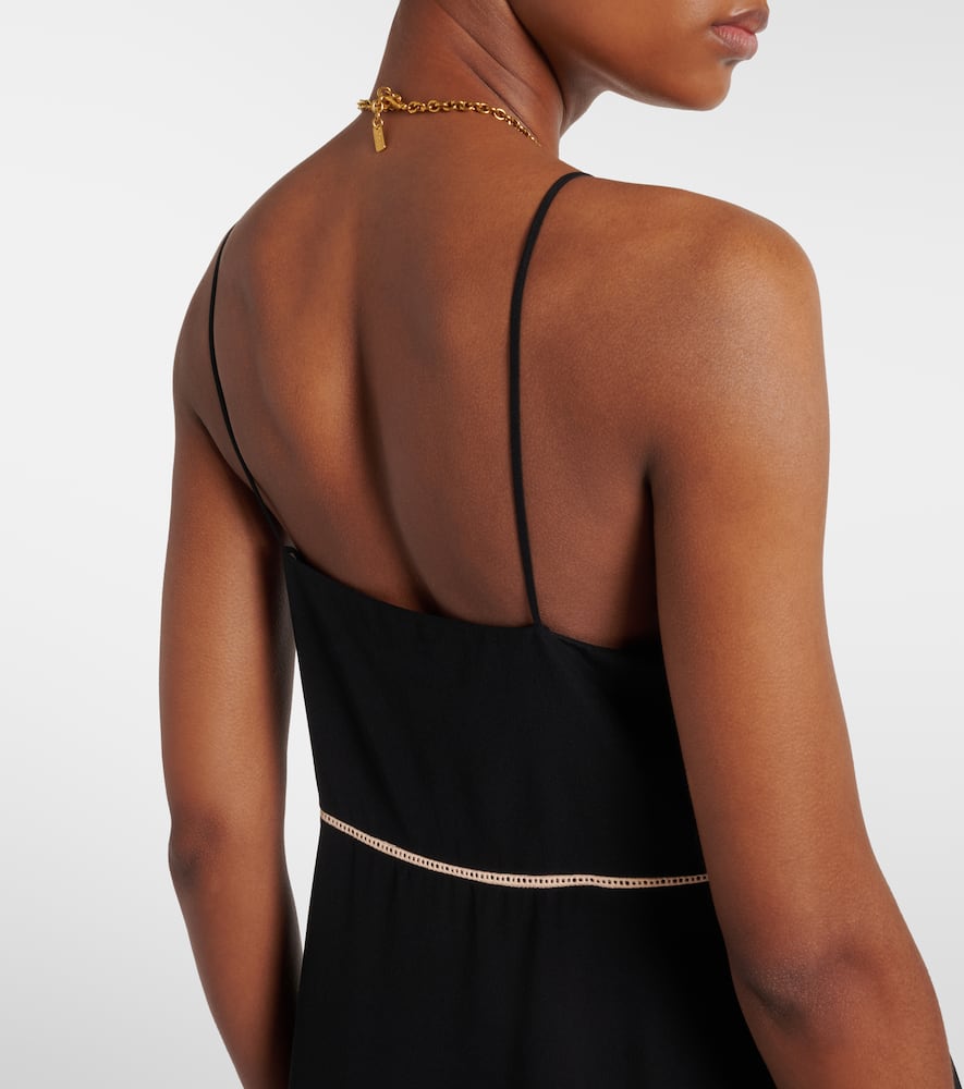 Chloé Lace-trimmed silk chiffon midi dress
