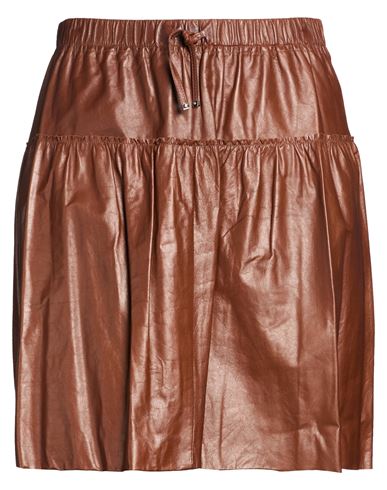 Woman Mini skirt Chocolate brown Size 10 Lambskin