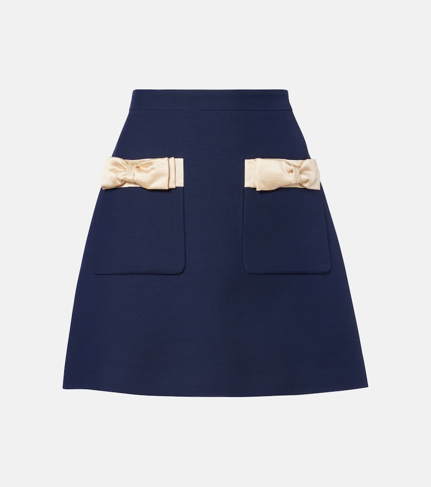Crepe Couture bow-detail miniskirt