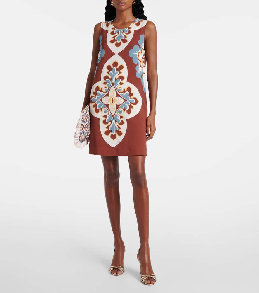Printed satin shift dress