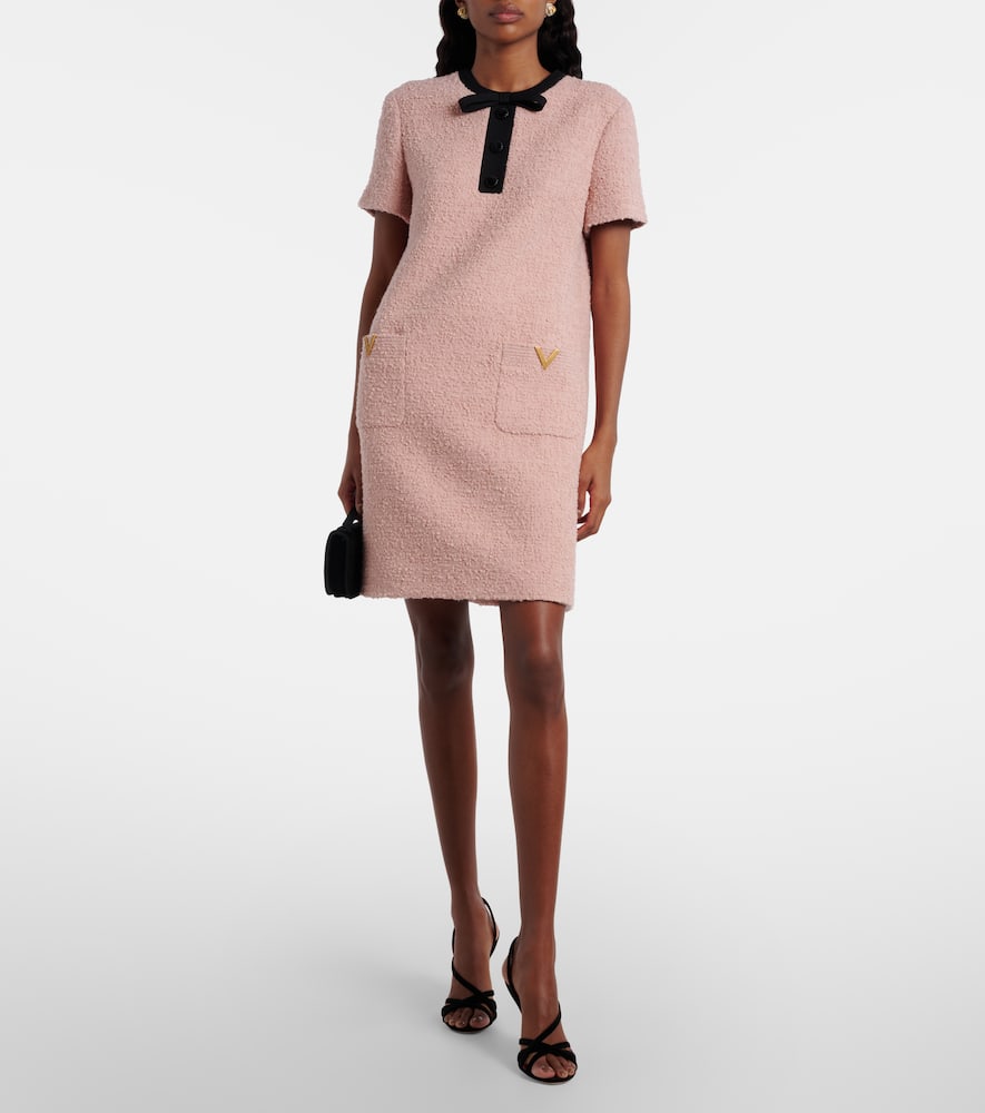 VGold wool-blend tweed minidress