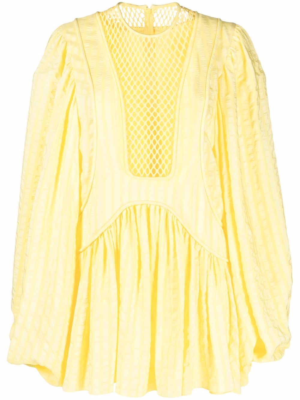Mesh-panel shift dress - Yellow