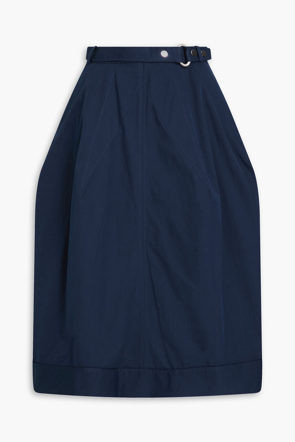 Cotton Oxford midi skirt - Blue - US 0