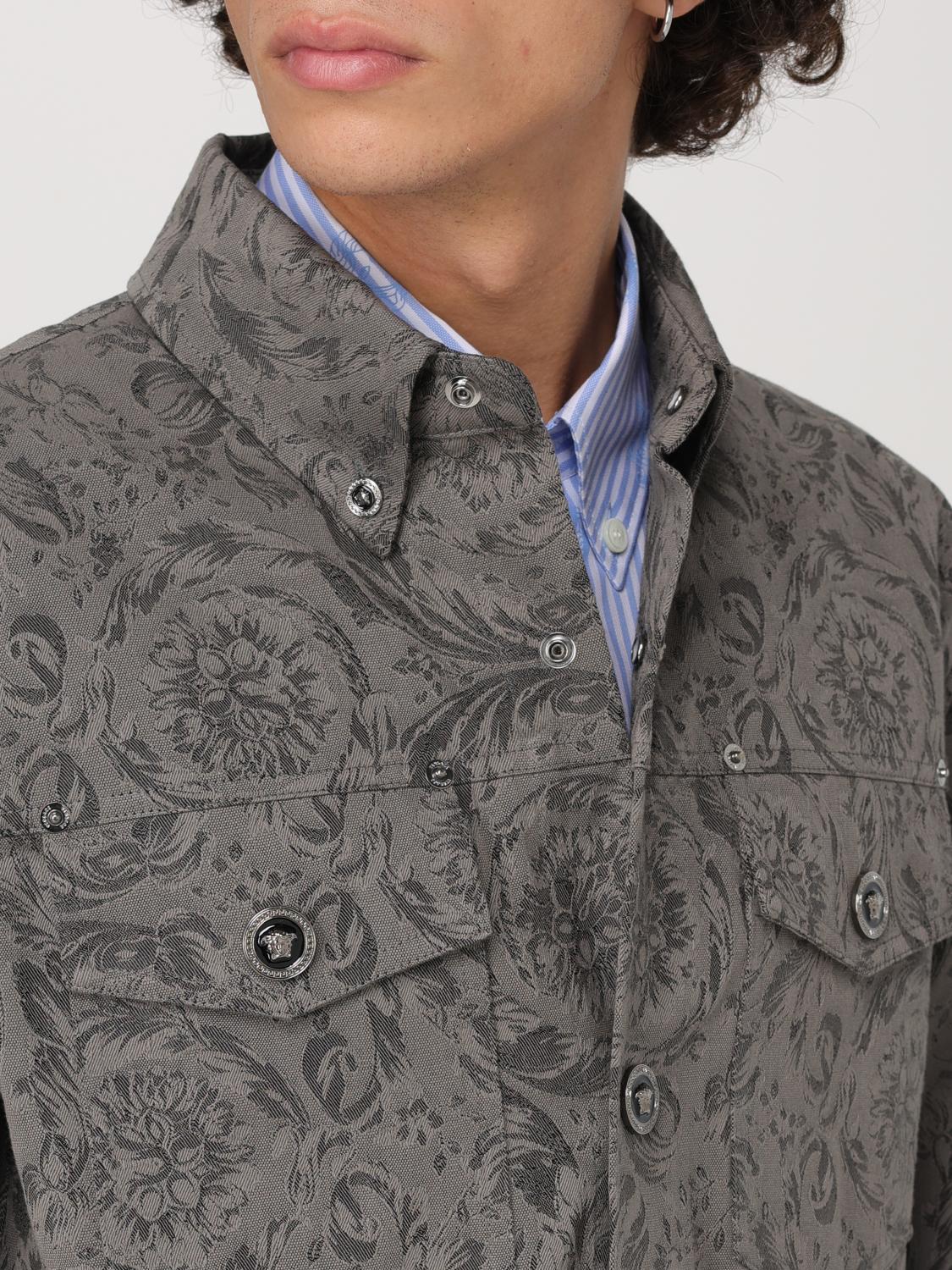 Floral-print cotton shirt - Grey