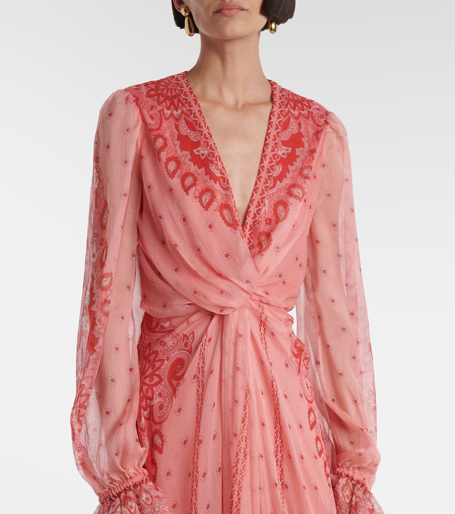 Printed silk gown