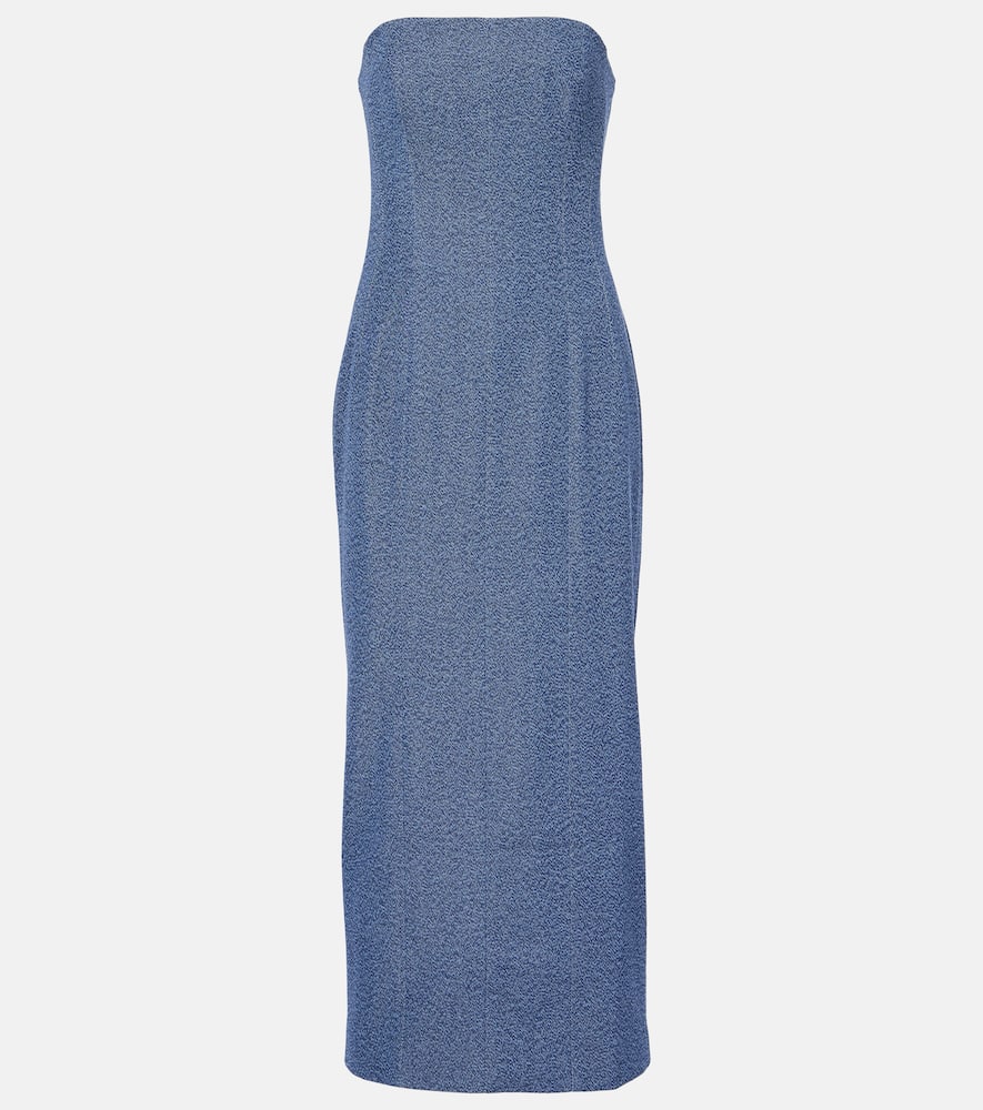Alba strapless denim midi dress