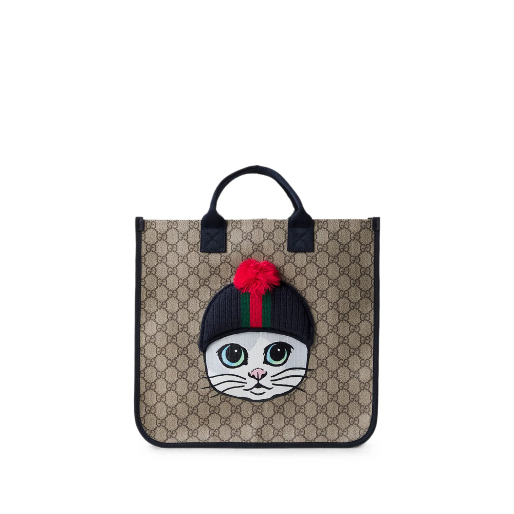 GG Supreme Cat-patch Tote Bag