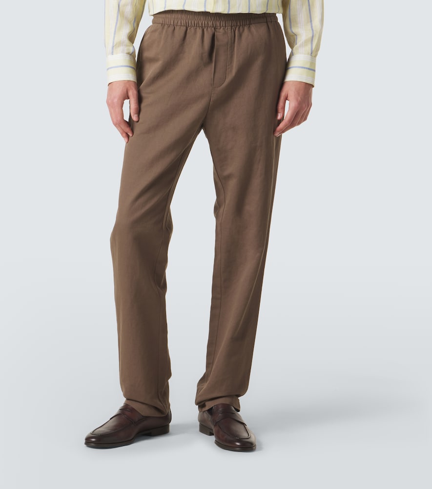 Cotton and linen straight pants