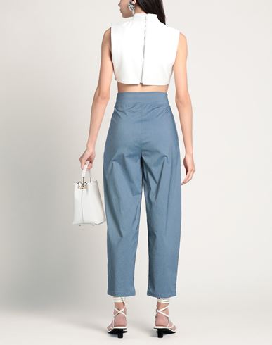 Woman Pants Blue Size L Viscose, Polyamide, Elastane