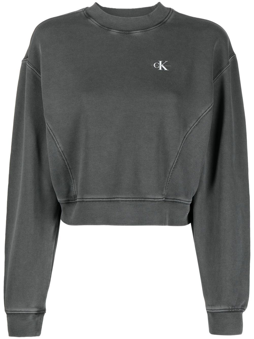 Logo-print washed sweatshirt - Grey
