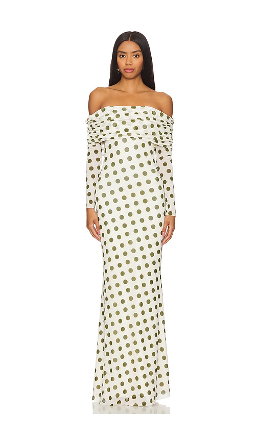 AFRM SCHULTERFREIES MAXIKLEID THELMA in Green. Größe XXS. Also in 2X, L, M