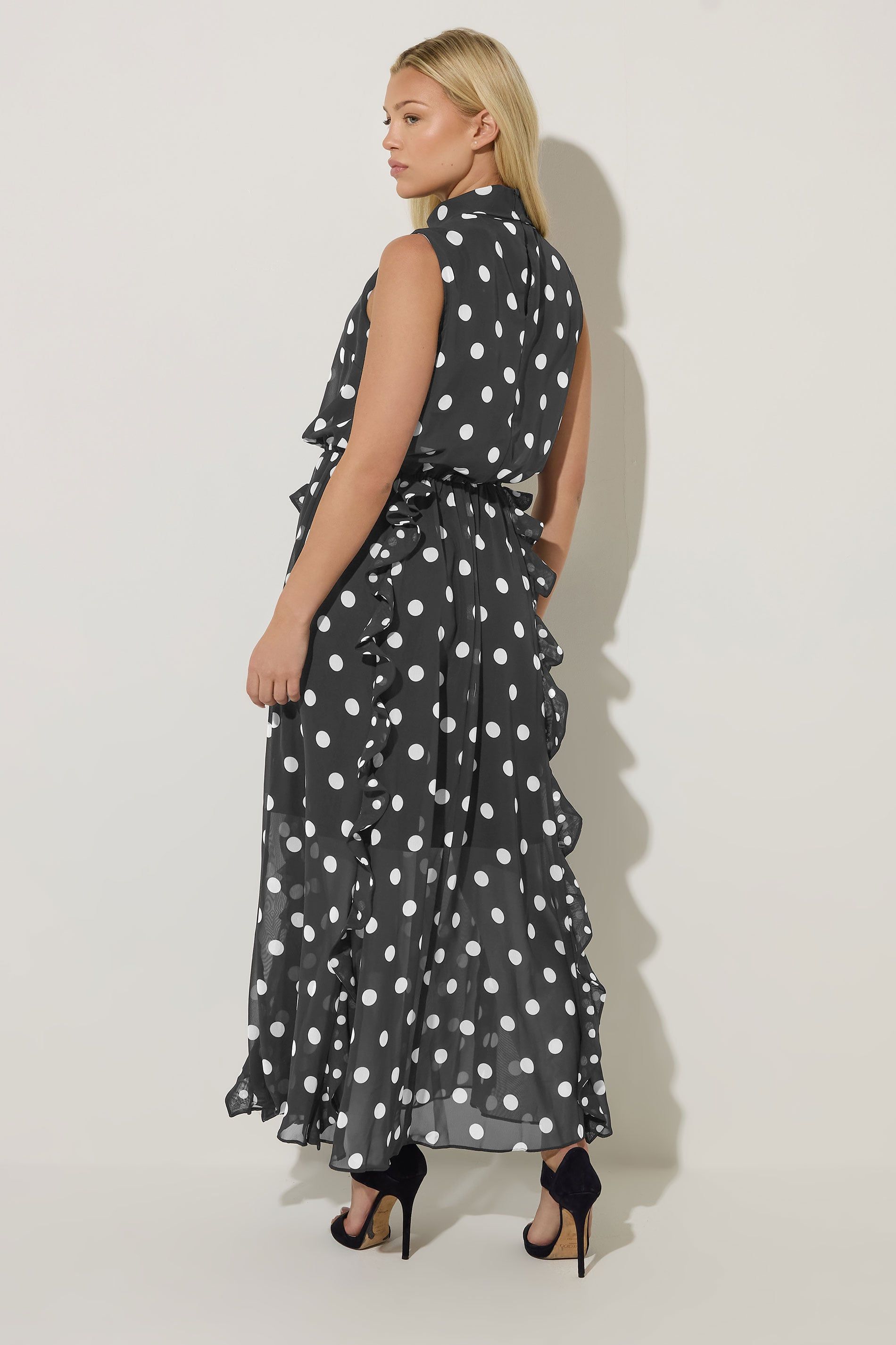 Star by Julien Macdonald Women's Polka Dot Maxi Dress in Black