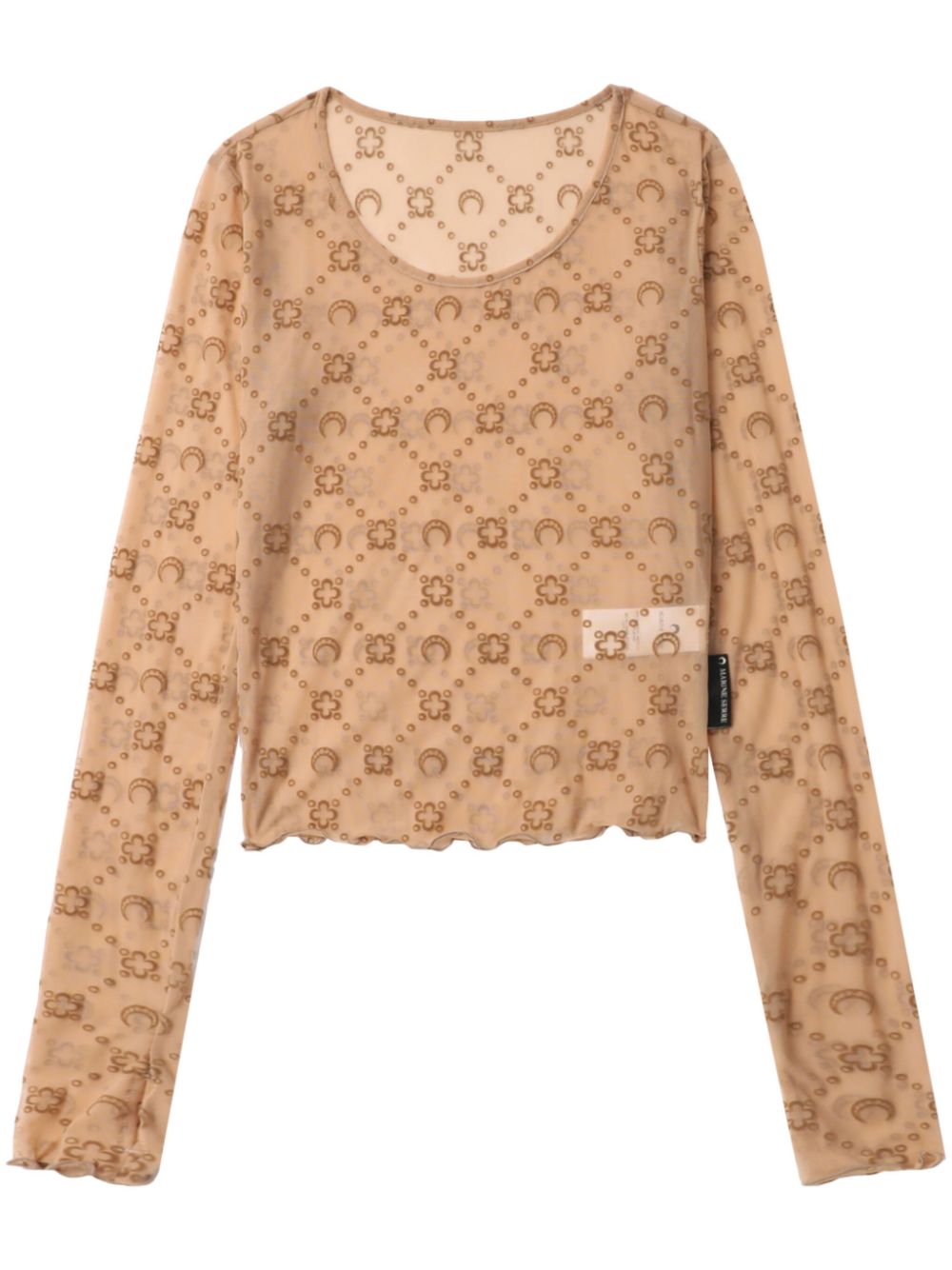 Monogram crewneck top - Neutrals