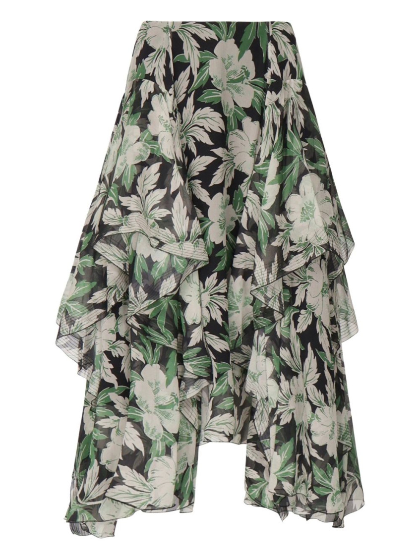 Silk Skirt With Floral Print