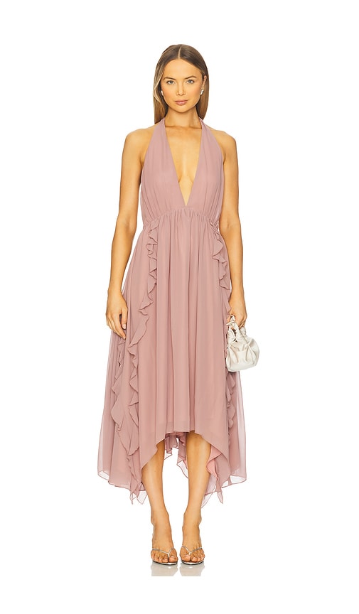 Tularosa Livia Midi Dress in Mauve. - M also in L, S, XL