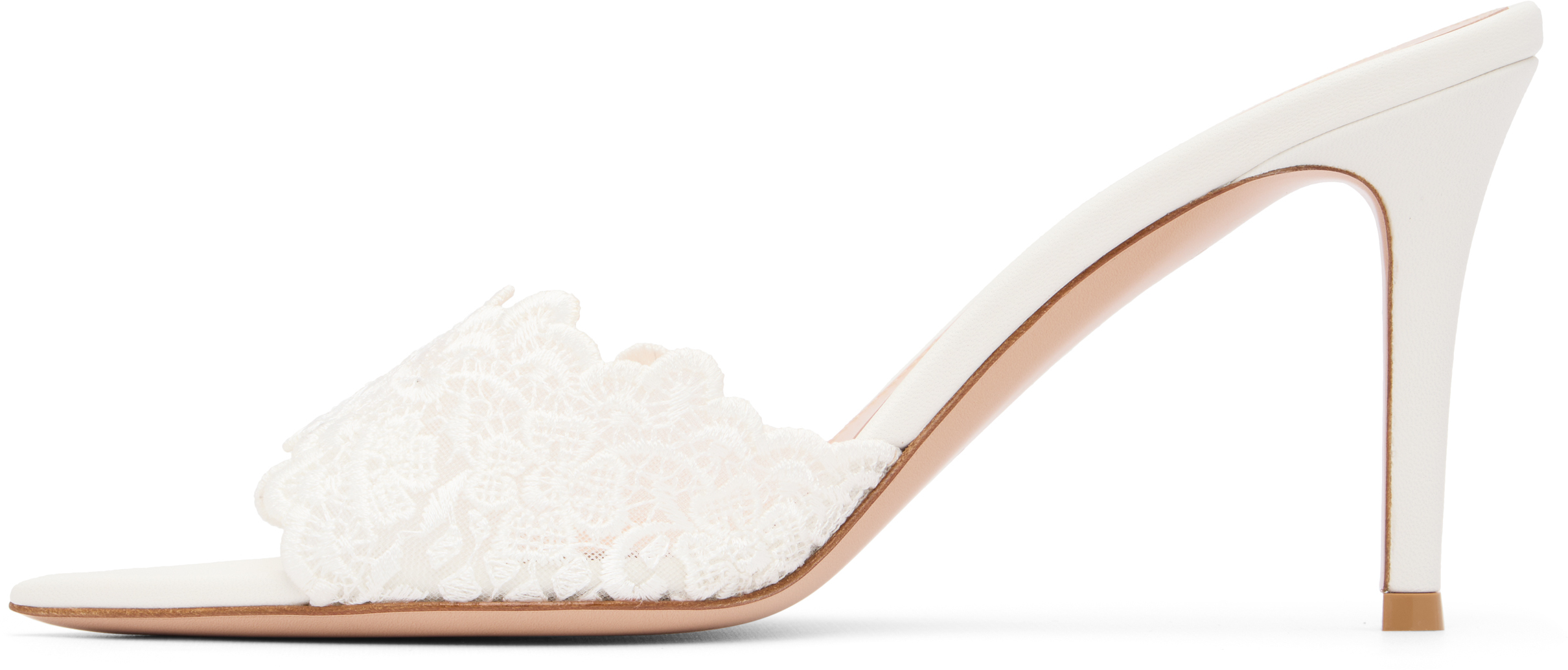 White Yvonne Mule Heeled Sandals