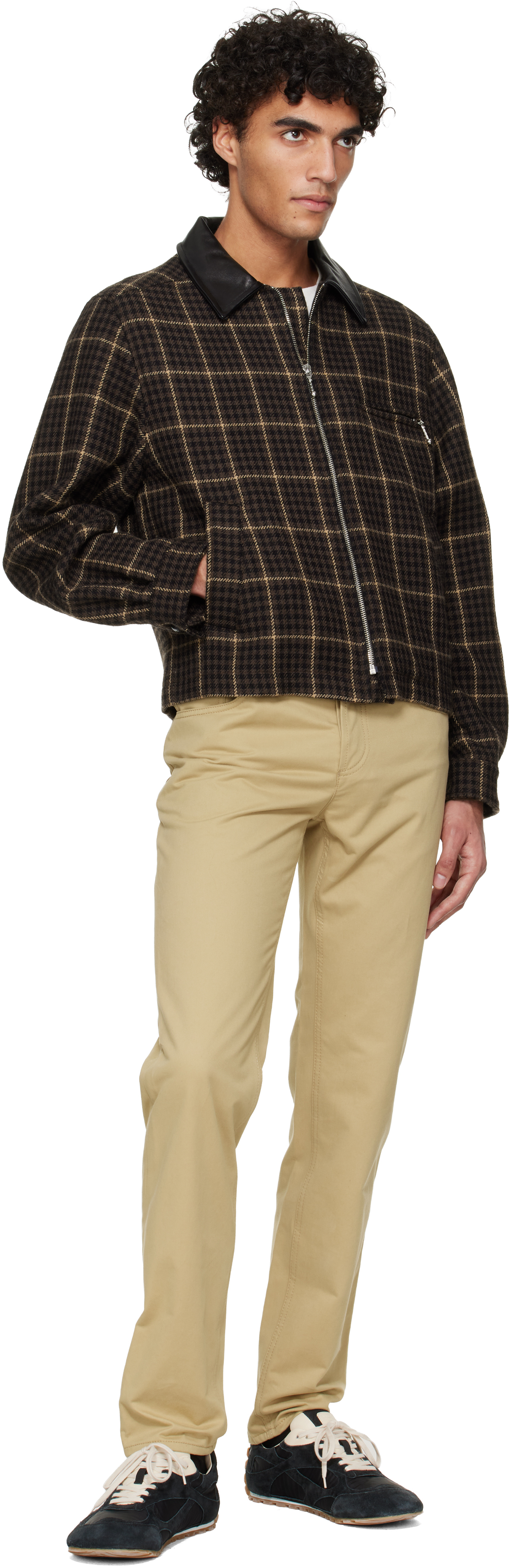 Beige Logo Patch Jeans