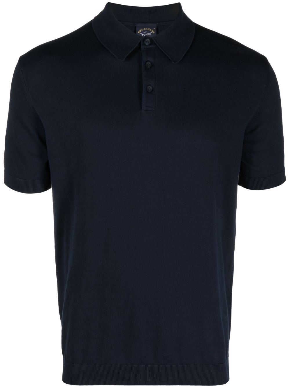 Logo-patch cotton polo shirt - Blue