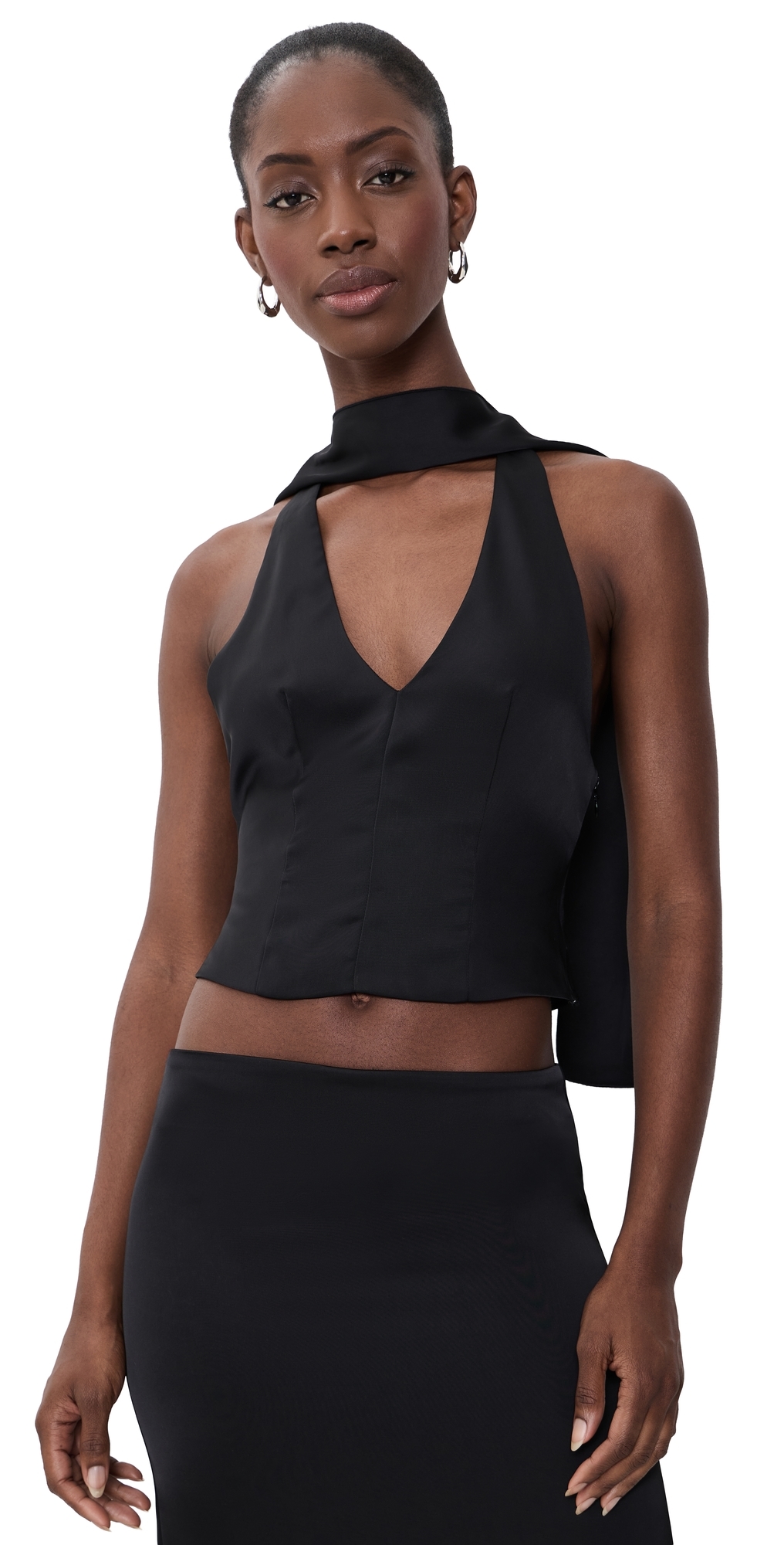 Front Row Halter Top Noir
