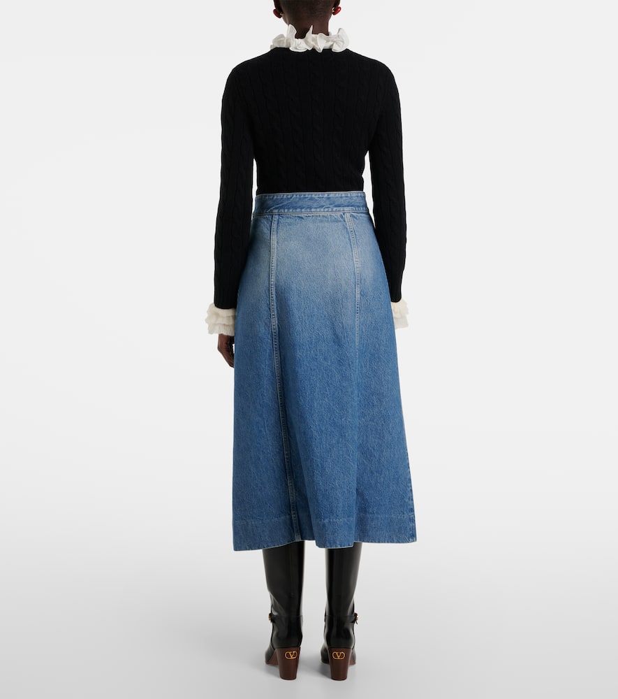 Denim midi skirt
