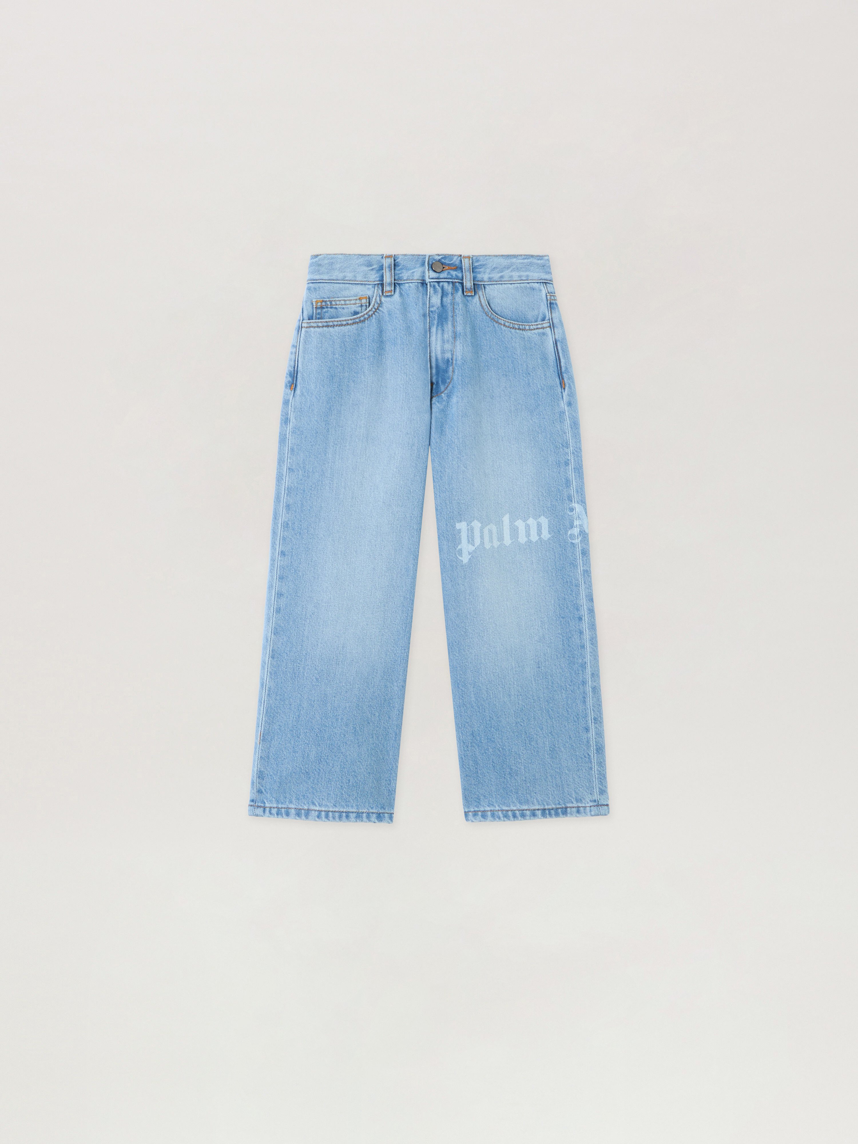 Logo Baggy Denim Pants Medium Kids  Celeste/light Blue
