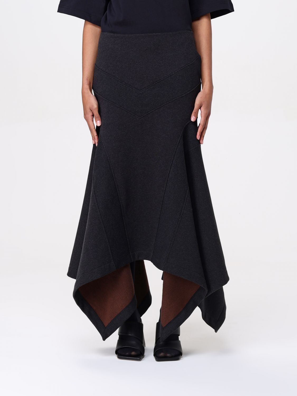 Panelled midi skirt - Black