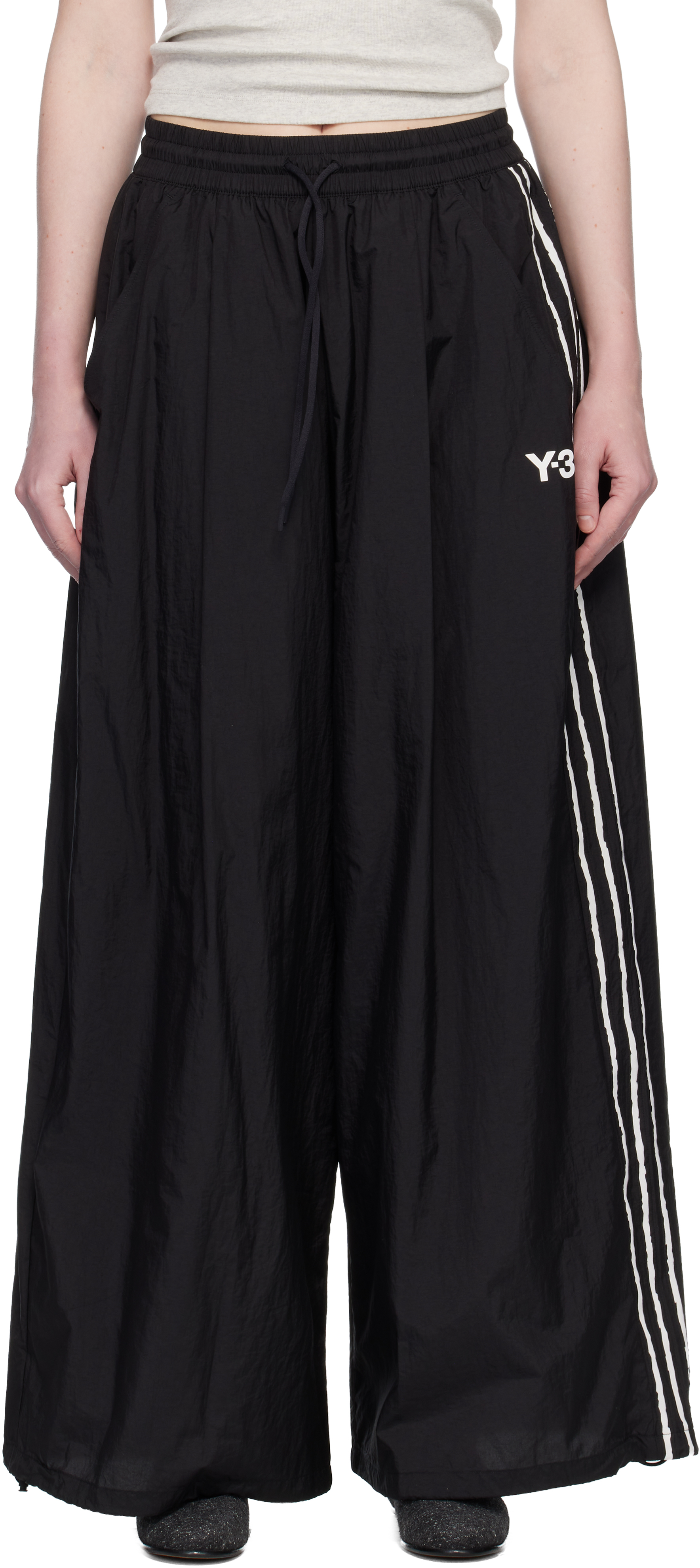 Black 3S Wide Track Pants