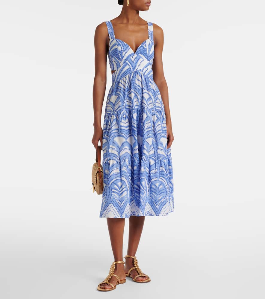 Coco printed cotton midi dress